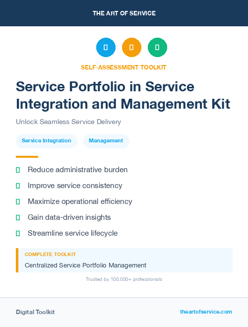 Service Portfolio in Service Integration and Management Kit