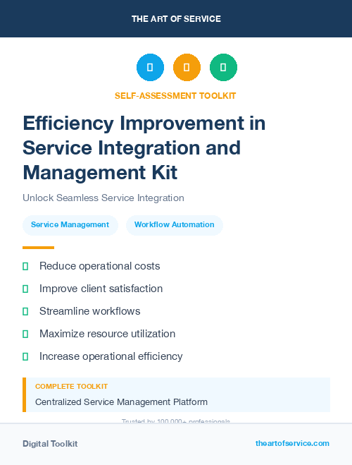 Efficiency Improvement in Service Integration and Management Kit