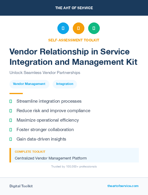 Vendor Relationship in Service Integration and Management Kit