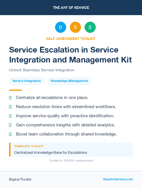 Service Escalation in Service Integration and Management Kit