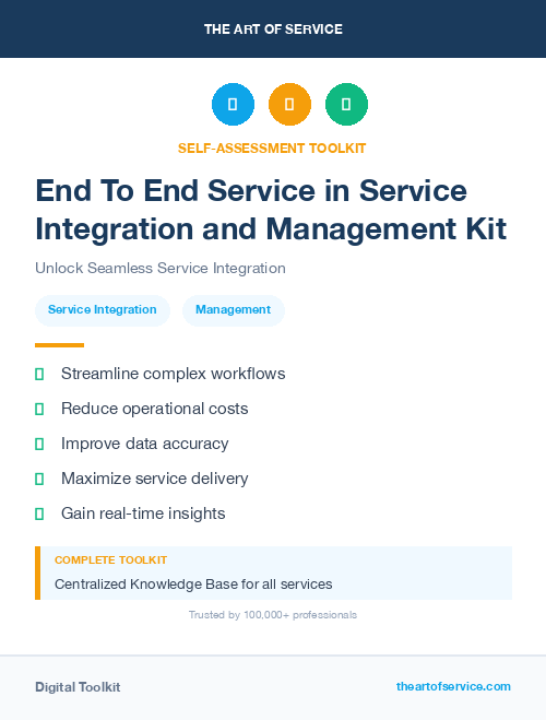 End To End Service in Service Integration and Management Kit