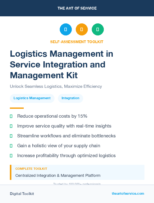 Logistics Management in Service Integration and Management Kit
