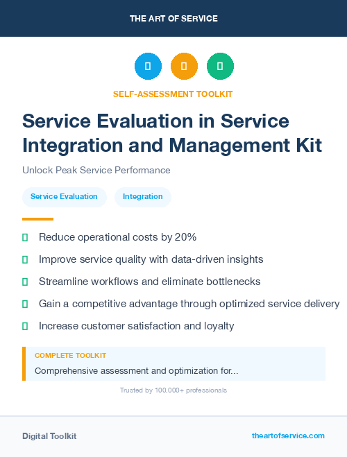 Service Evaluation in Service Integration and Management Kit