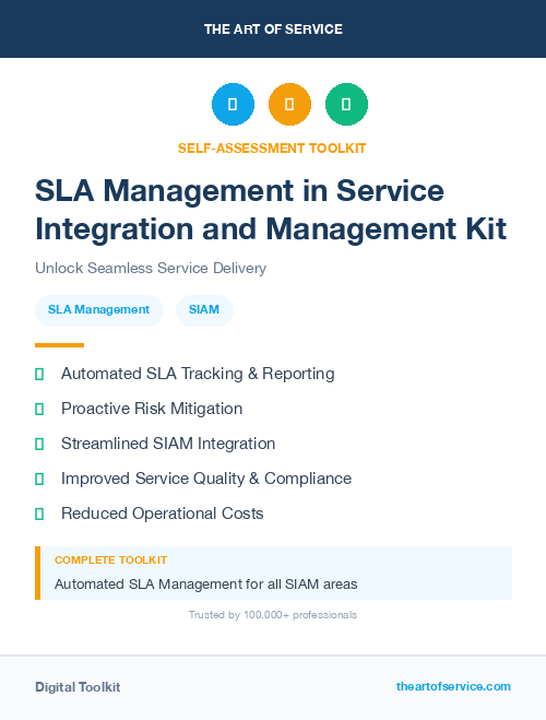 SLA Management in Service Integration and Management Kit