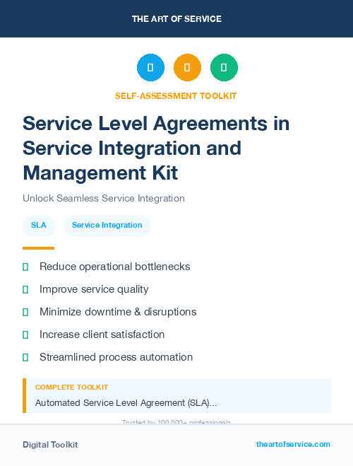 Service Level Agreements in Service Integration and Management Kit