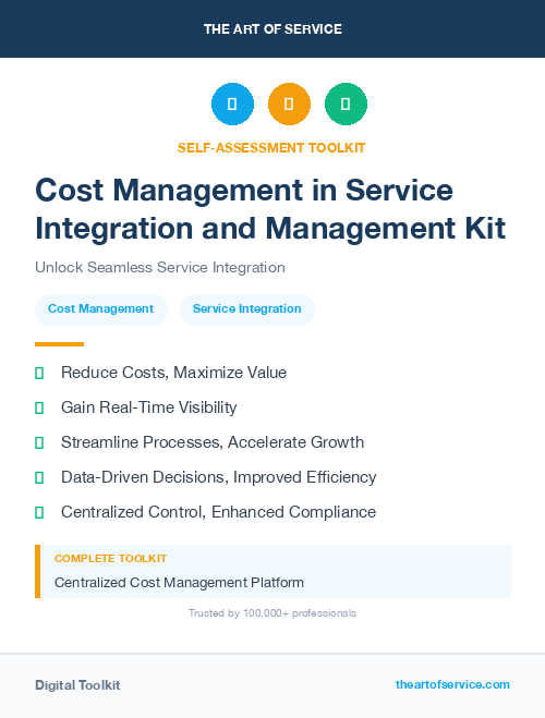 Cost Management in Service Integration and Management Kit