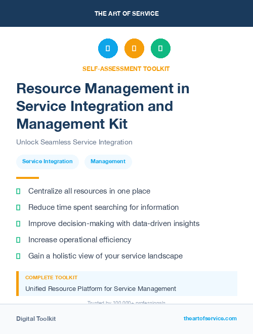 Resource Management in Service Integration and Management Kit