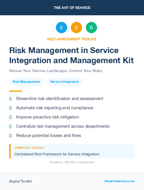 Risk Management in Service Integration and Management Kit
