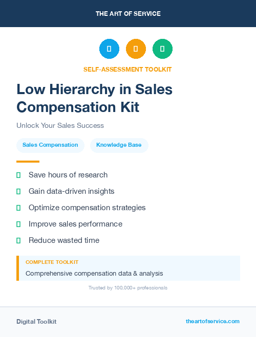 Low Hierarchy in Sales Compensation Kit