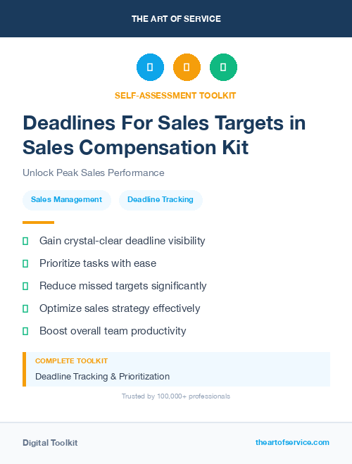 Deadlines For Sales Targets in Sales Compensation Kit