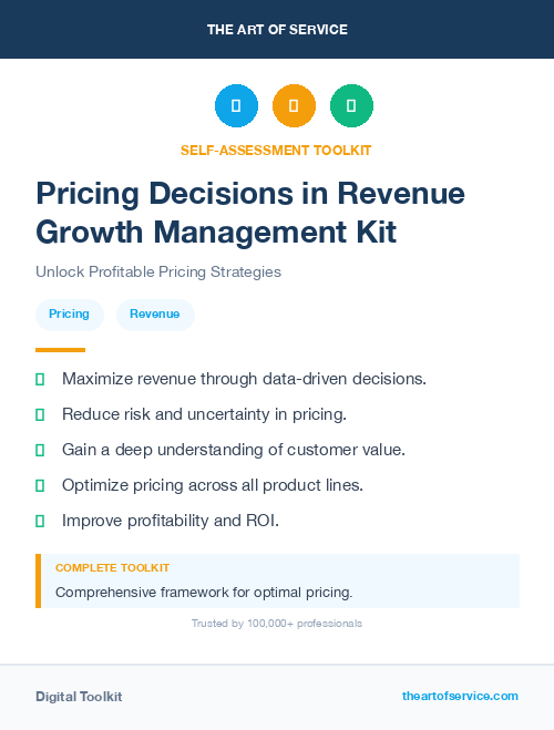 Pricing Decisions in Revenue Growth Management Kit