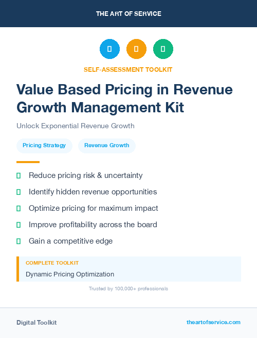 Value Based Pricing in Revenue Growth Management Kit