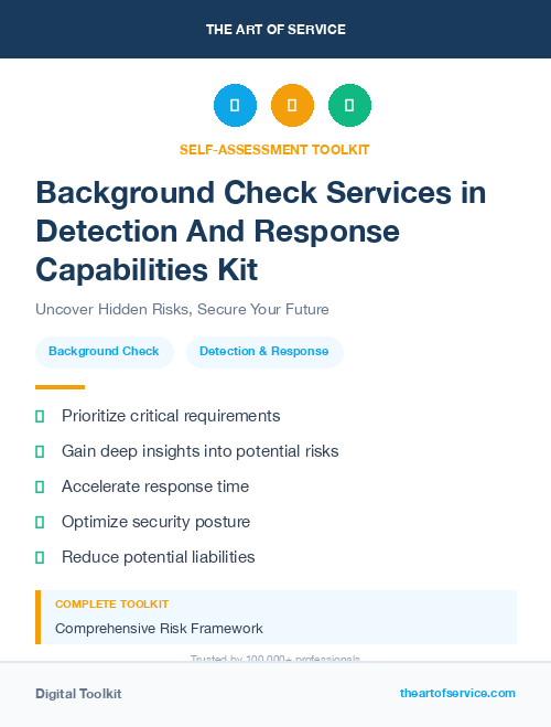 Background Check Services in Detection And Response Capabilities Kit