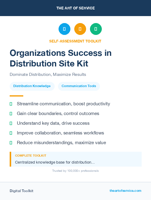 Organizations Success in Distribution Site Kit