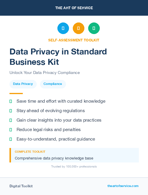 Data Privacy in Standard Business Kit