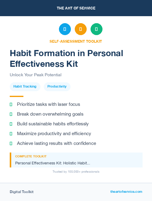Habit Formation in Personal Effectiveness Kit