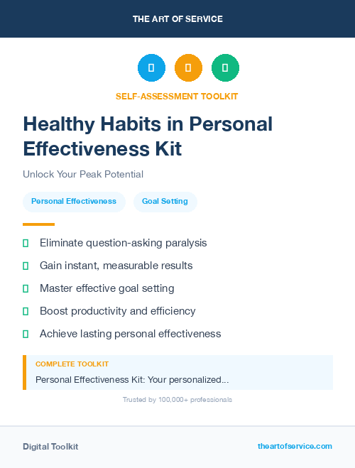 Healthy Habits in Personal Effectiveness Kit