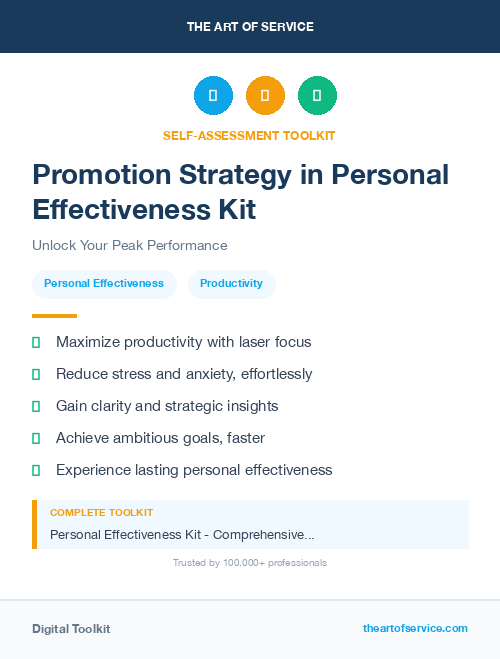 Promotion Strategy in Personal Effectiveness Kit