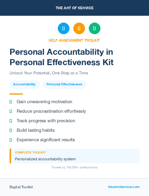 Personal Accountability in Personal Effectiveness Kit