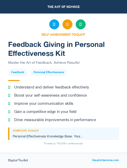 Feedback Giving in Personal Effectiveness Kit