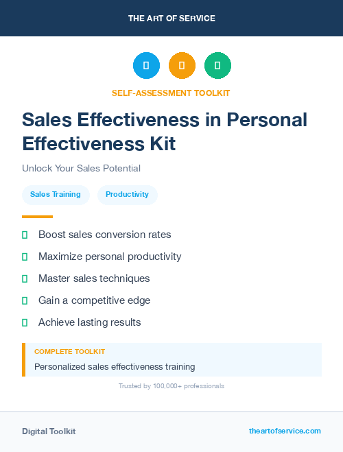 Sales Effectiveness in Personal Effectiveness Kit