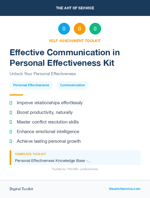 Effective Communication in Personal Effectiveness Kit