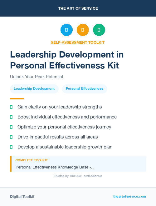 Leadership Development in Personal Effectiveness Kit