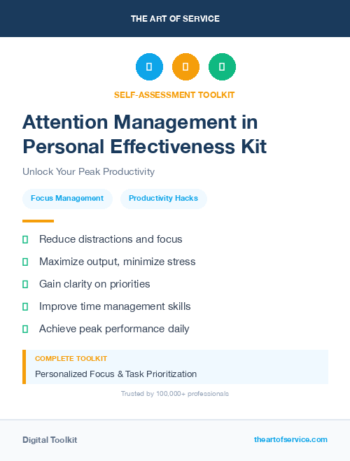 Attention Management in Personal Effectiveness Kit