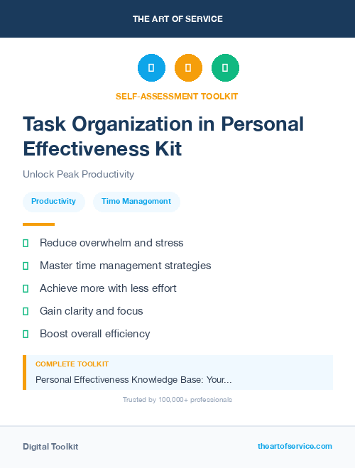 Task Organization in Personal Effectiveness Kit