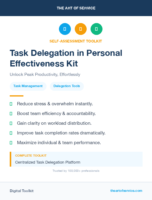 Task Delegation in Personal Effectiveness Kit