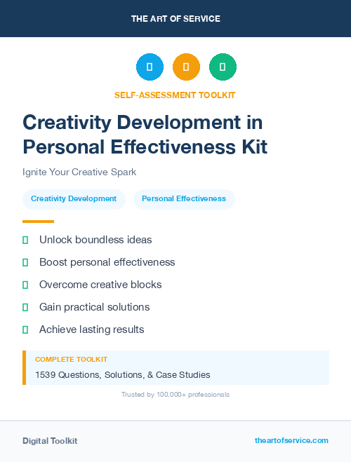 Creativity Development in Personal Effectiveness Kit