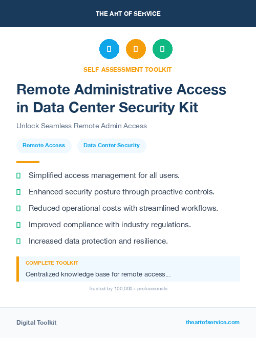 Remote Administrative Access in Data Center Security Kit
