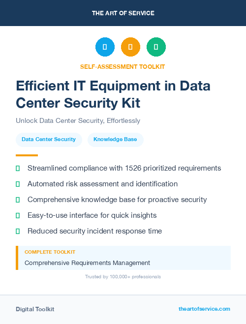 Efficient IT Equipment in Data Center Security Kit