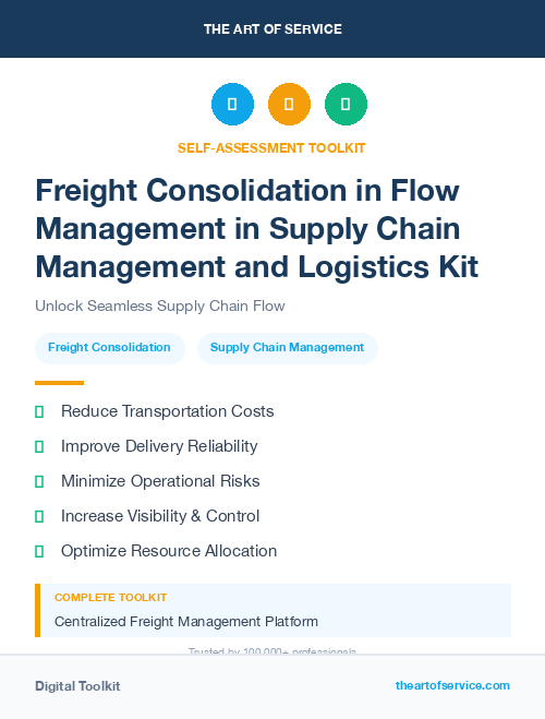 Freight Consolidation in Flow Management in Supply Chain Management and Logistics Kit