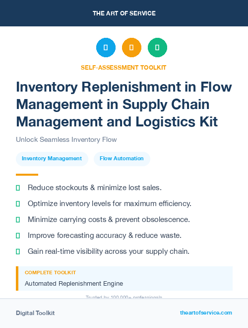 Inventory Replenishment in Flow Management in Supply Chain Management and Logistics Kit