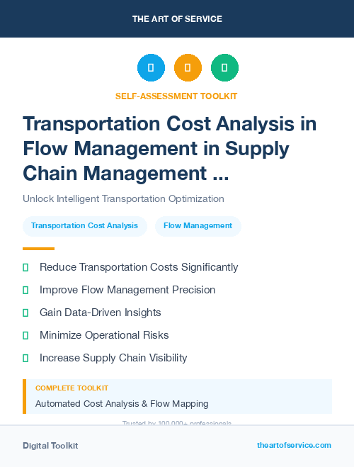 Transportation Cost Analysis in Flow Management in Supply Chain Management and Logistics Kit