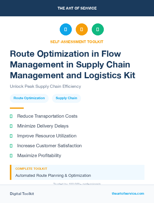 Route Optimization in Flow Management in Supply Chain Management and Logistics Kit