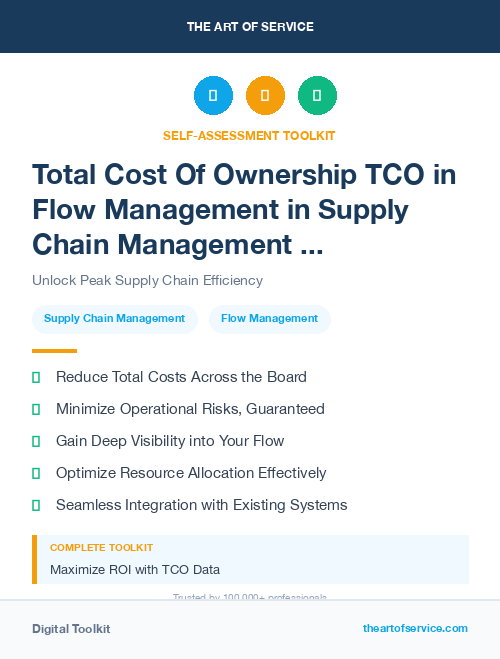 Total Cost Of Ownership TCO in Flow Management in Supply Chain Management and Logistics Kit