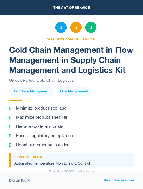Cold Chain Management in Flow Management in Supply Chain Management and Logistics Kit