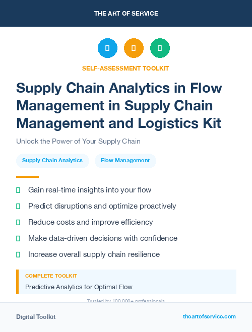 Supply Chain Analytics in Flow Management in Supply Chain Management and Logistics Kit