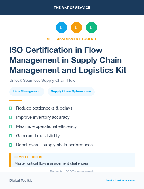 ISO Certification in Flow Management in Supply Chain Management and Logistics Kit