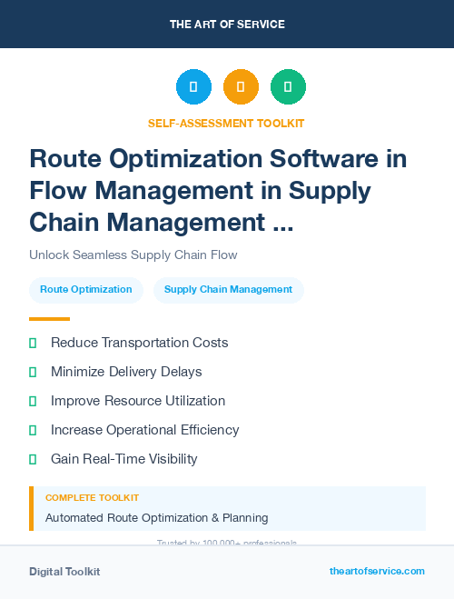 Route Optimization Software in Flow Management in Supply Chain Management and Logistics Kit