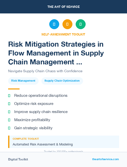 Risk Mitigation Strategies in Flow Management in Supply Chain Management and Logistics Kit