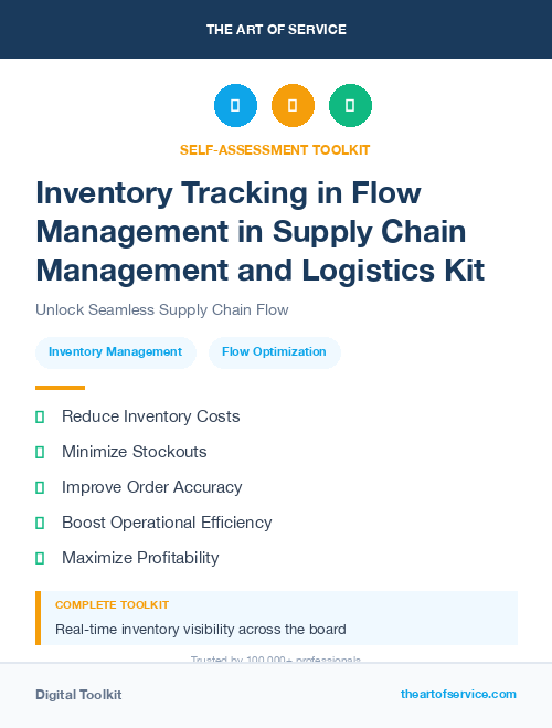 Inventory Tracking in Flow Management in Supply Chain Management and Logistics Kit