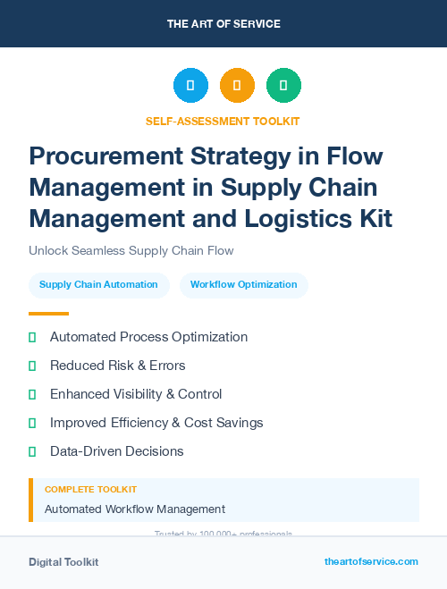 Procurement Strategy in Flow Management in Supply Chain Management and Logistics Kit