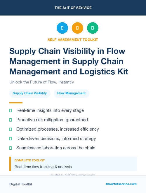 Supply Chain Visibility in Flow Management in Supply Chain Management and Logistics Kit