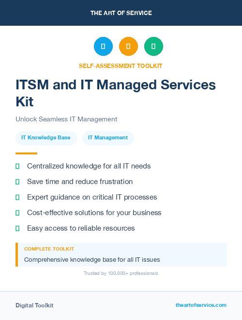 ITSM and IT Managed Services Kit