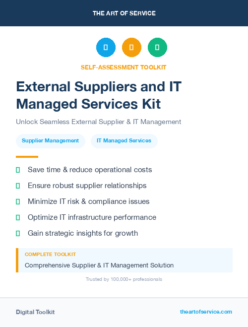 External Suppliers and IT Managed Services Kit