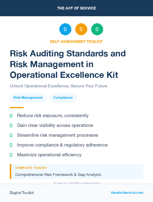 Risk Auditing Standards and Risk Management in Operational Excellence Kit