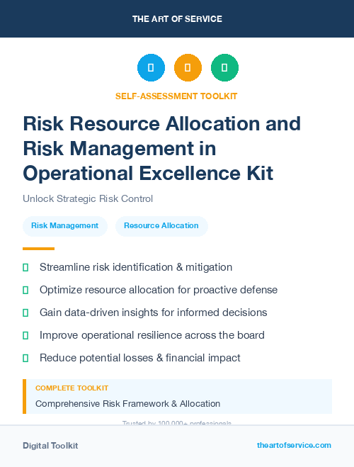 Risk Resource Allocation and Risk Management in Operational Excellence Kit
